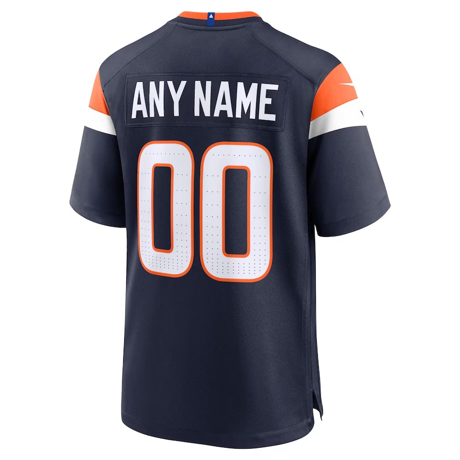 Custom D.Broncos  Alternate Game Jersey - Navy American Football Jerseys - Main View