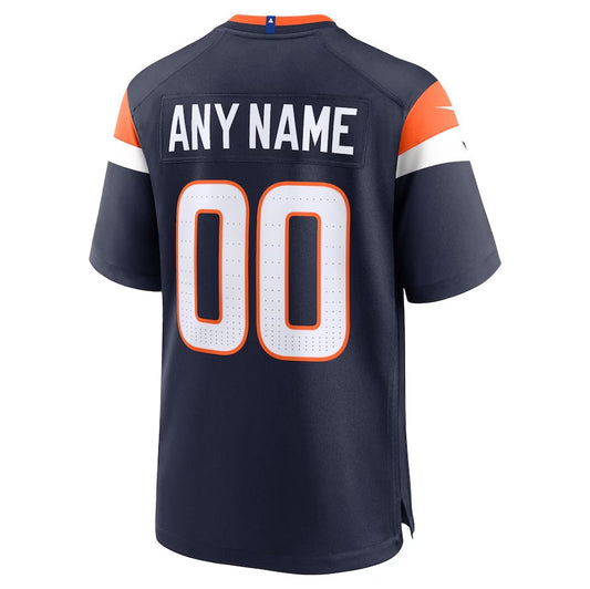 Custom D.Broncos  Alternate Game Jersey - Navy American Football Jerseys - Main View