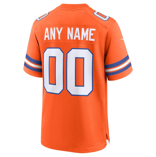 Custom D.Broncos Orange Mile High Collection 1977 Throwback Game Football Jerseys - Main View