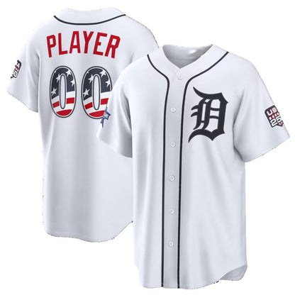 Custom Detroit Tigers 2026 All-Star Edition Stars & Stripes White Stadium Pick-A-Player Baseball Jersey - Main View