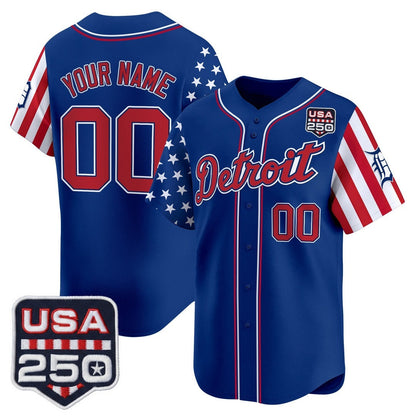 Custom Detroit Tigers America 250 Edition Vapor Premier Limited Royal Stitched Baseball Jersey - Main View