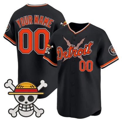 Custom Detroit Tigers x One Piece Black Vapor Premier Limited Jersey - Stitched Baseball Jersey - Main View