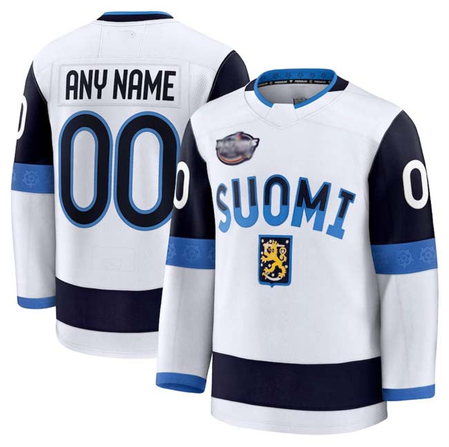 Custom F.Active Player White 2025 4 Nations Face-Off Premium Stitched American Hockey Jerseys - Main View