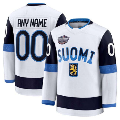Custom F.Active Player White 2025 4 Nations Face-Off Premium Stitched American Hockey Jerseys - Main View