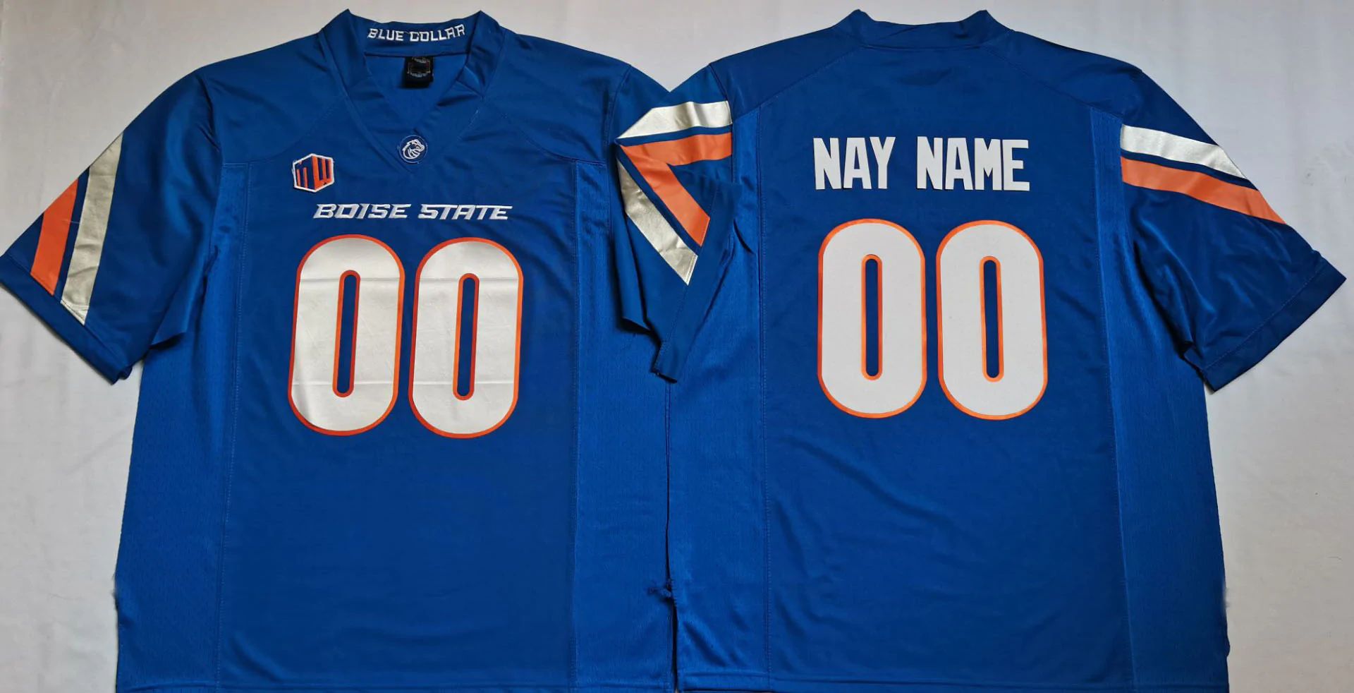 Custom Football Boise State D.Broncos Blue Jersey Men's Short Sleeve American College Jerseys Football Jerseys - Main View