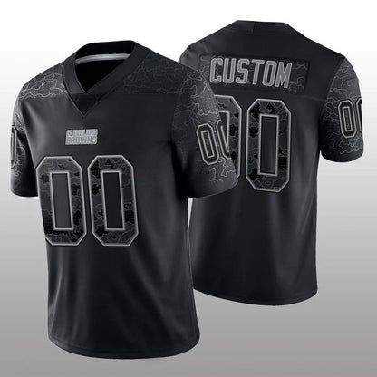 Custom C.Browns  Black RFLCTV Limited Jersey Stitched American Football Jerseys - Main View