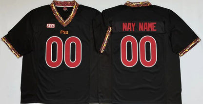 Custom Florida State Seminoles Black Jersey Mens Youth Women Short Sleeve College Jerseys Stitched American Football Jerseys - Main View