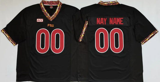 Custom Florida State Seminoles Black Jersey Mens Youth Women Short Sleeve College Jerseys Stitched American Football Jerseys - Main View