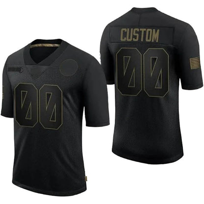 Custom C.Panthers 32 Team Stitched Black Limited 2020 Salute To Service Jerseys American Stitched Jersey Football Jerseys - Main View
