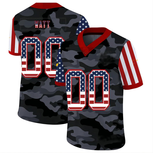 Custom W.Commanders American Team 32 and Number and Name 2020 Camo Salute to Service Limited Jersey Stitched Jersey Football Jersey - Main View