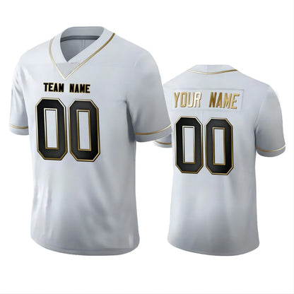 Custom W.Redskins Team Any Team and Number and Name White Golden Edition American Jerseys Stitched Jersey Football Jerseys - Main View