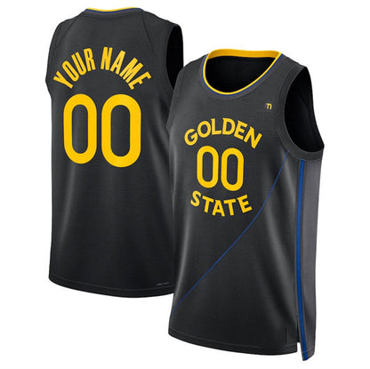 Custom G.State Warriors Active Player Black 2024-25 Statement Edition Stitched Basketball Jersey - Main View