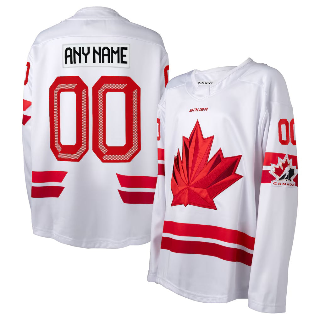 Custom H.Canada White 2026 Replica Stitched American Hockey Jerseys - Main View