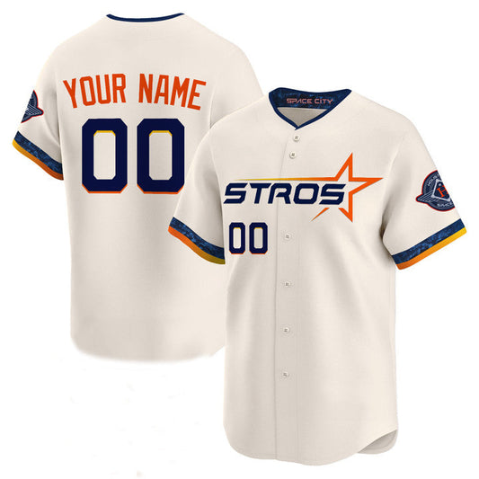 Custom Houston Astros Cream 2025 City Connect Limited Stitched Baseball Jersey - Main View