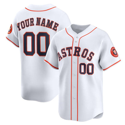 Custom Houston Astros Home Limited Jersey - White Stitched Baseball Jersey - Main View