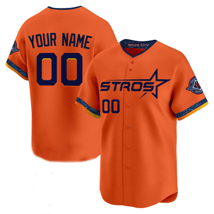 Custom Houston Astros Orange 2025 City Connect Limited Stitched Baseball Jersey - Main View