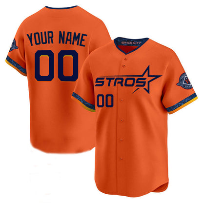 Custom Houston Astros Orange 2025 City Connect Limited Stitched Baseball Jersey - Main View