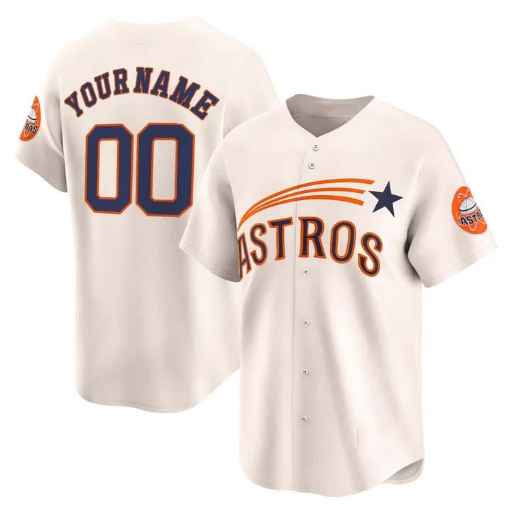 Custom Houston Astros Throwback Cooperstown Vapor Premier Limited Jersey - All Stitched Baseball Jersey - Main View