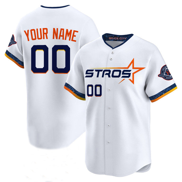 Custom Houston Astros White 2025 City Connect Limited Stitched Baseball Jersey - Main View
