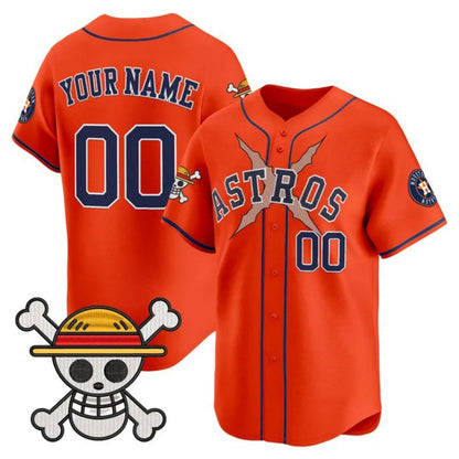 Custom Houston Astros x One Piece Orange Vapor Premier Limited Jersey - Stitched Baseball Jersey - Main View