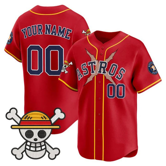 Custom Houston Astros x One Piece Red Vapor Premier Limited Jersey - Stitched Baseball Jersey - Main View