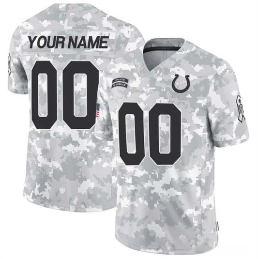 Custom IN.Colts Active Player 2024 F.U.S.E Arctic Camo Salute To Service Limited Stitched Football Jersey - Main View