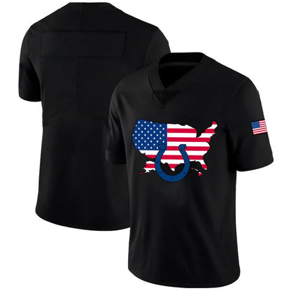 Custom IN.Colts Football Black Limited Fashion Flag Stitched American Football Jerseys - Main View
