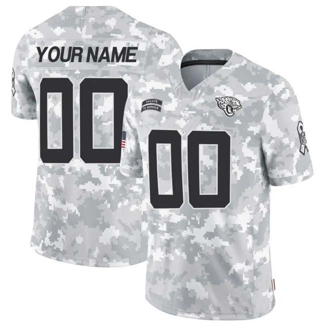 Custom J.Jaguars Active Player 2024 F.U.S.E Arctic Camo Salute To Service Limited Stitched Football Jersey - Main View