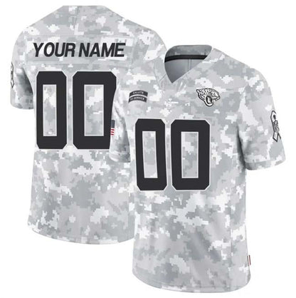 Custom J.Jaguars Active Player 2024 F.U.S.E Arctic Camo Salute To Service Limited Stitched Football Jersey - Main View
