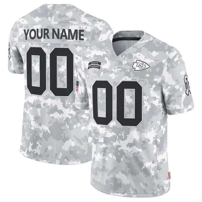 Custom KC.Chiefs Active Player 2024 F.U.S.E Arctic Camo Salute To Service Limited Stitched Football Jersey - Main View