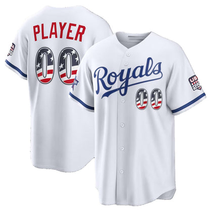Custom Kansas City Royals 2026 All-Star Edition Stars & Stripes White Stadium Pick-A-Player Baseball Jersey - Main View