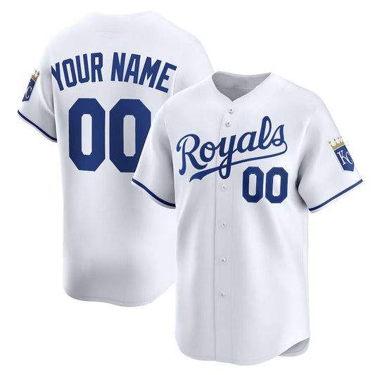 Custom Kansas City Royals Home Limited Jersey - White Stitched Baseball Jersey - Main View