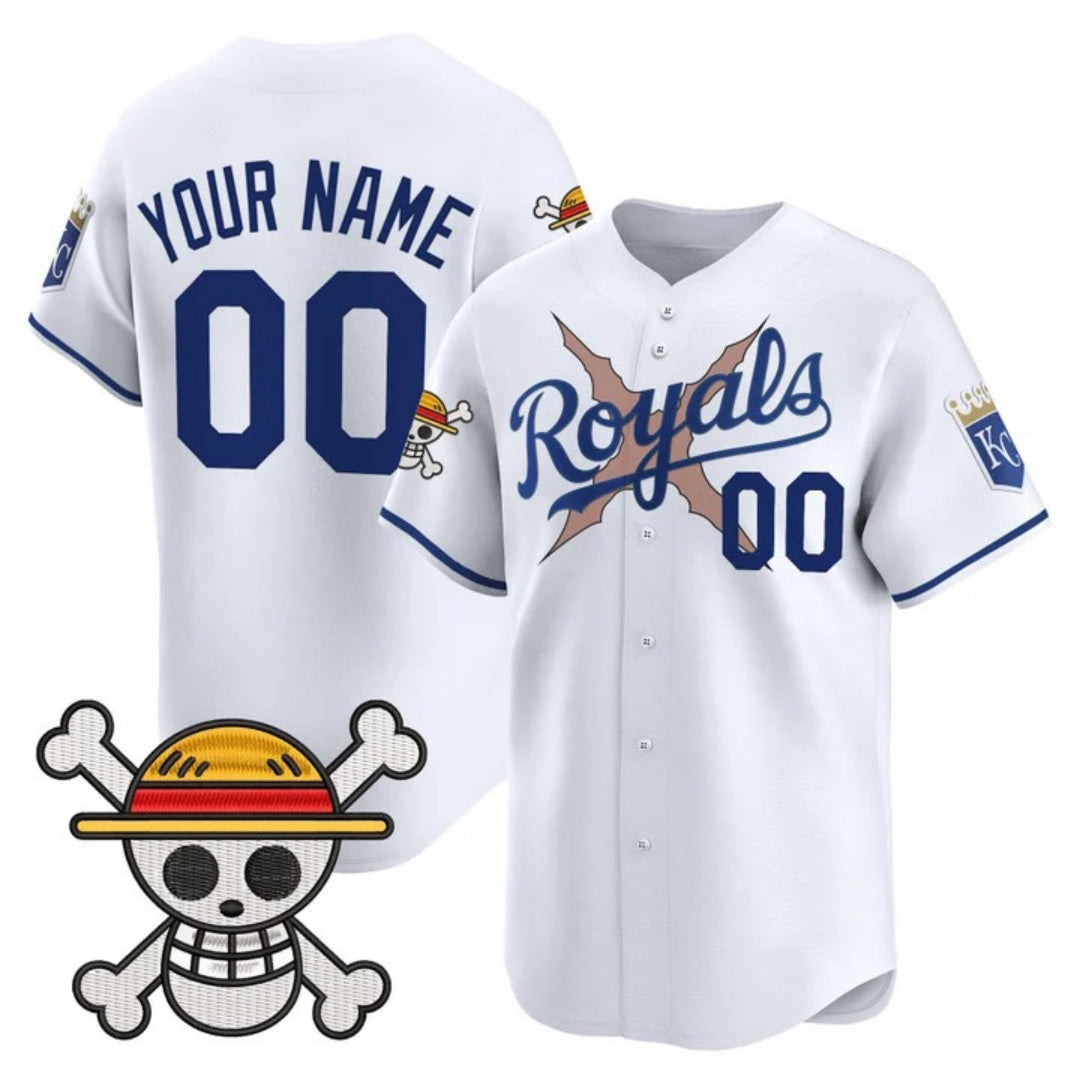 Custom Kansas City Royals x One Piece White Vapor Premier Limited Jersey - Stitched Baseball Jersey - Main View