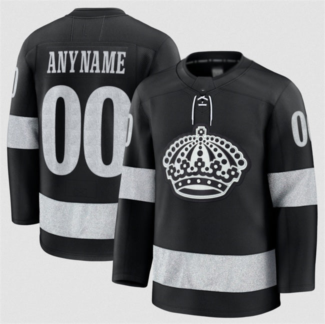 Custom L.Angeles Kings Black Alternate Stitched American Hockey Jerseys - Main View