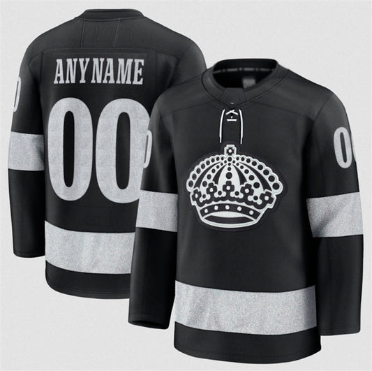 Custom L.Angeles Kings Black Alternate Stitched American Hockey Jerseys - Main View