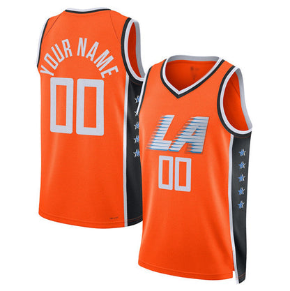 Custom LA.Clippers Active Player Orange 2025-26 City Edition Swingman Stitched Basketball Jersey - Main View