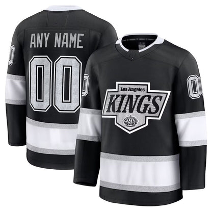 Custom LA.Kings Fanatics Home Premium Jersey - Black Stitched American Hockey Jerseys - Main View