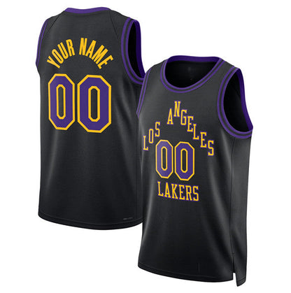 Custom LA.Lakers Active Player Black 2025-26 City Edition Stitched Basketball Jersey - Main View