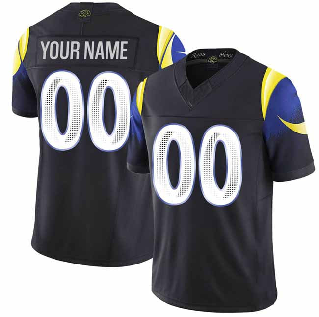 Custom LA.Rams Active Player Black 2025 F.U.S.E. "Rivalries" Vapor Limited Football Stitched Jersey