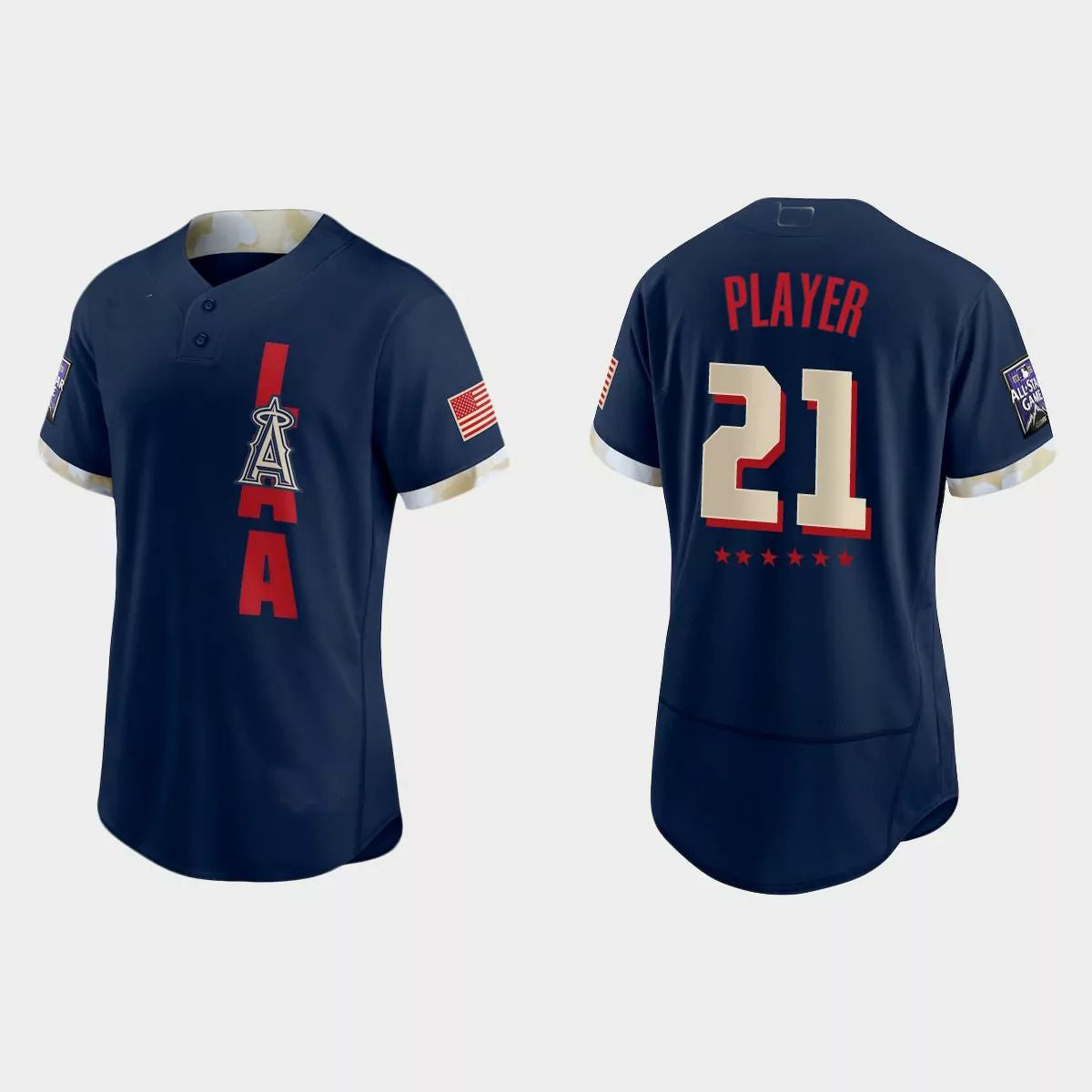 Custom Los Angeles Angels 2021 All-Star Game Authentic Jersey ¨C Navy Stitched Baseball Jerseys - Main View