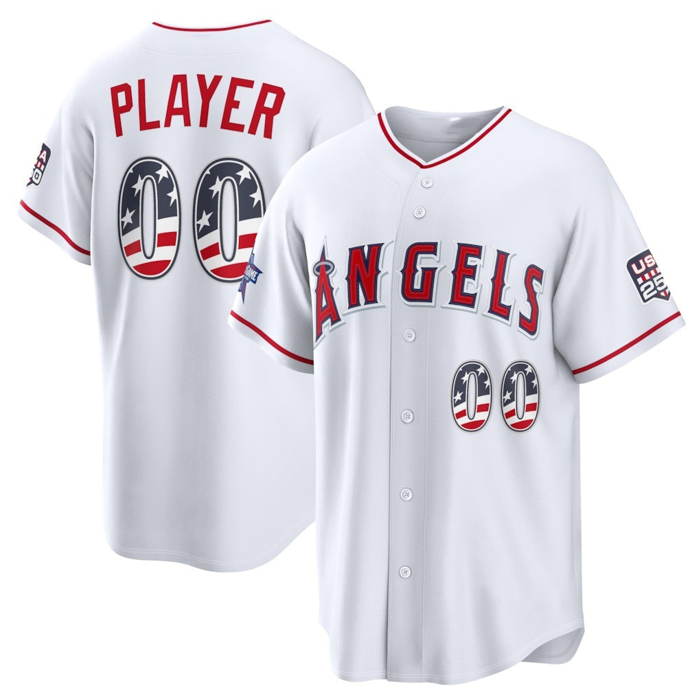 Custom Los Angeles Angels 2026 All-Star Edition Stars & Stripes White Stadium Pick-A-Player Baseball Jersey - Main View
