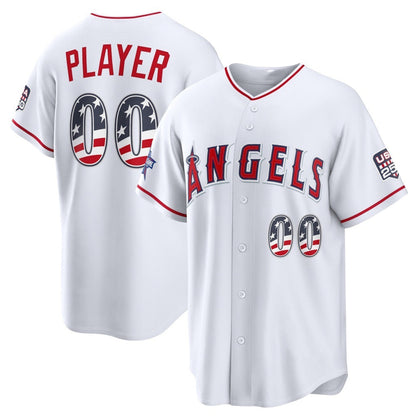 Custom Los Angeles Angels 2026 All-Star Edition Stars & Stripes White Stadium Pick-A-Player Baseball Jersey - Main View