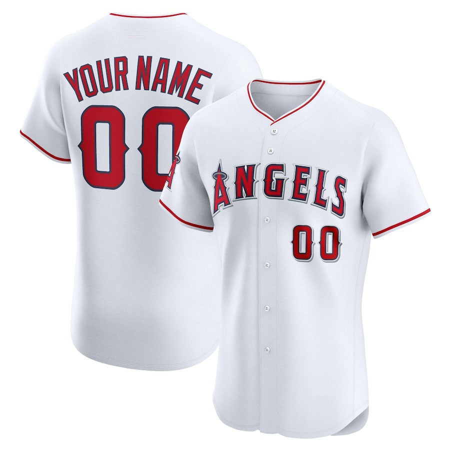 Custom Los Angeles Angels Home Elite Jersey - White Stitched Baseball Jersey