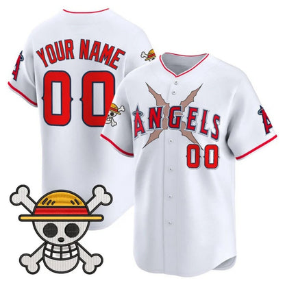 Custom Los Angeles Angels x One Piece White Vapor Premier Limited Jersey - Stitched Baseball Jersey - Main View