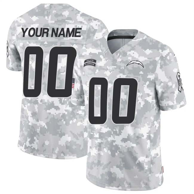 Custom LA.Chargers Active Player 2024 F.U.S.E Arctic Camo Salute To Service Limited Stitched Football Jersey - Main View