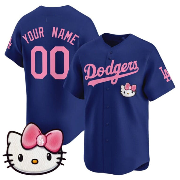Custom Los Angeles Dodgers ACTIVE PLAYER Royal 2025 Hello Kitty Vapor Premier Limited Stitched Baseball Jersey - Main View
