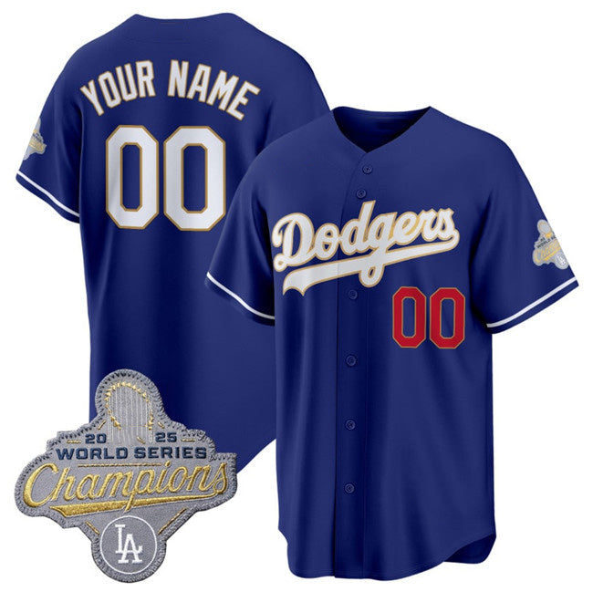 Custom Los Angeles Dodgers ACTIVE PLAYER Royal 2026 Alternate Gold Collection Stadium Stitched Baseball Jersey - Main View