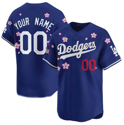 Custom Los Angeles Dodgers Active Player Royal 2025 Tokyo Series Limited Stitched Baseball Jersey - Main View