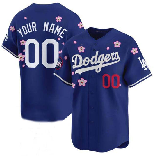 Custom Los Angeles Dodgers Active Player Royal 2025 Tokyo Series Limited Stitched Baseball Jersey - Main View