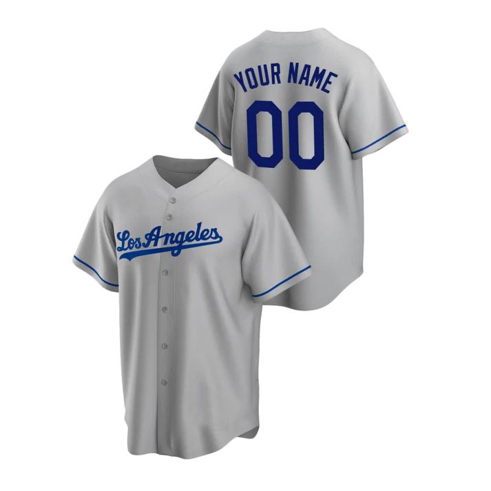 Baseball Jerseys Custom Los Angeles Dodgers Gray Jerseys Stitched Men Youth And Women For Birthday Gift - Main View
